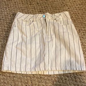 Black and white stripes jean skirt